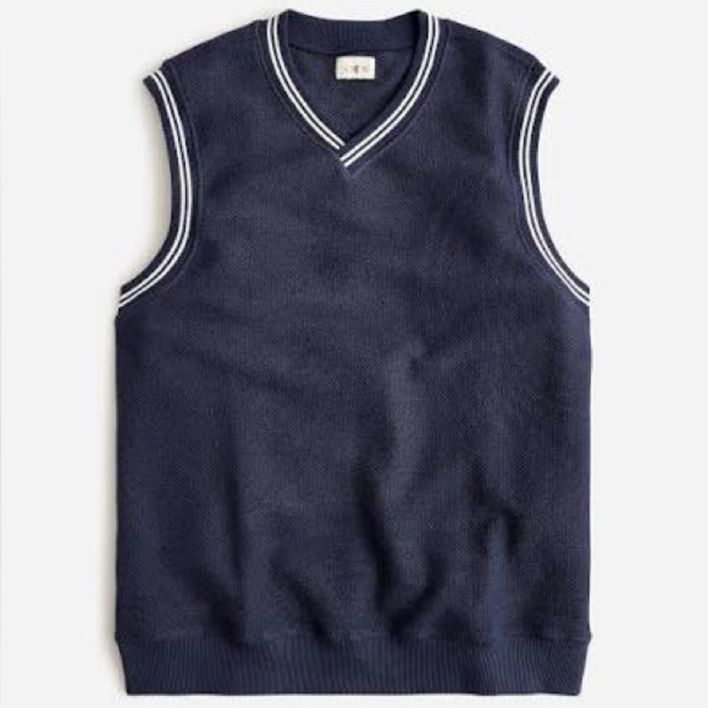 J Crew Cotton piqué-stitch sweater-vest